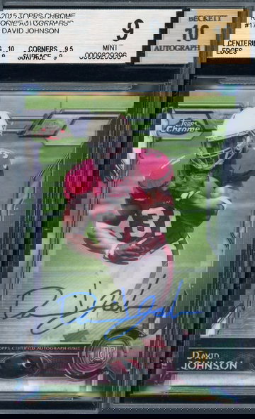 David Johnson 2015 Topps Chrome Rookie Autograph BGS 9 / 10