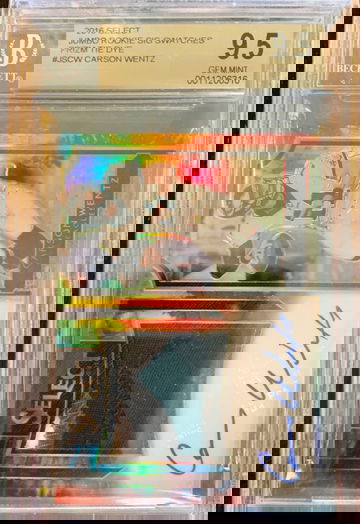 2016 Select Tie Dye Carson Wentz Rookie Jumbo 4 clr Jeremy Auto BSS 9.5/10