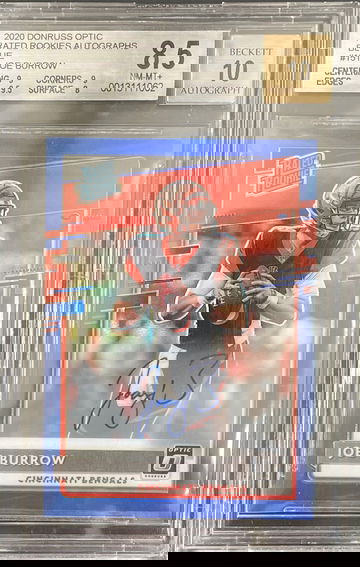 Joe Burrow 2020 Donruss Optic Rated Rookies Blue Autographs RC /75 BGS 8.5