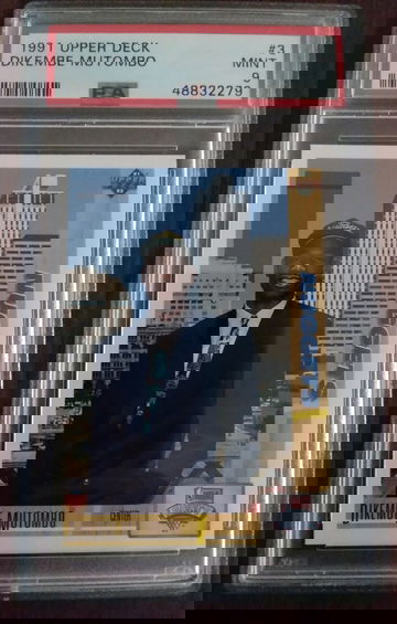 PSA 1991 Upper Deck #3 Dikembe Mutombo RC / Rookie Card Graded PSA 8 Mint 9