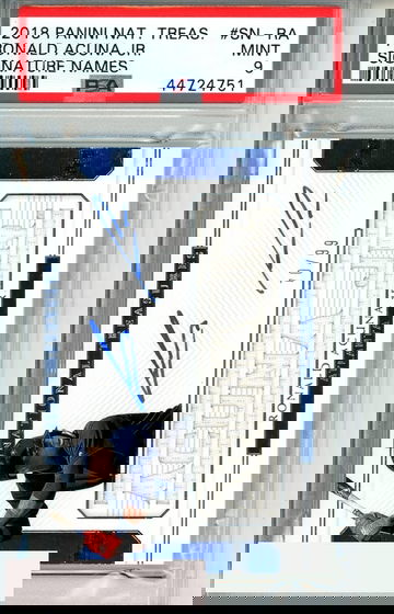 2018 PANINI NATL TREASURES SIGNATURE NAMES RONALD ACUNA JR  #SN-RA PSA 9 MINT