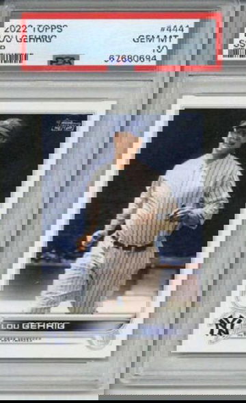 2022 TOPPS #444 LOU GEHRIG NEW YORK YANKEES PSA 10 SSP VERY LOW POP