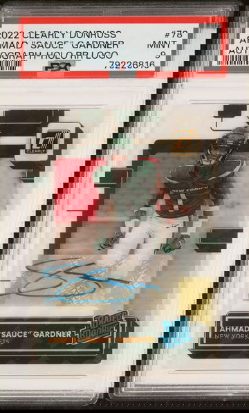 2022 Clearly Donruss Clearly Rated Rookie Autograph Holo Rr Logo Ahmad "Sauce" Gardner #78 PSA 9