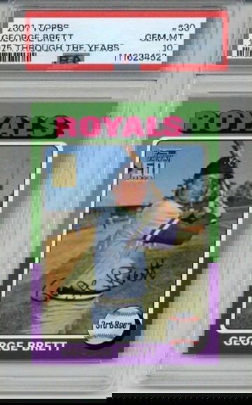 2001 TOPPS 1975 THROUGH THE YEARS #30 GEORGE CARD ROYALS PSA 10 LOW POP