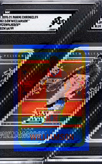 2020-21 Panini Chronicles #562 Zion Williamson Hometown Heroes Blue Prizm 64/99