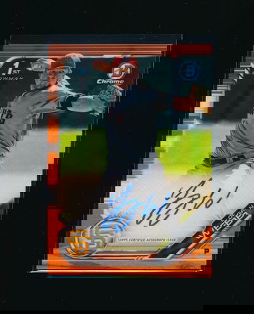 2019 Bowman Chrome Logan Webb SP Orange Refractor Auto RC /25, Mint