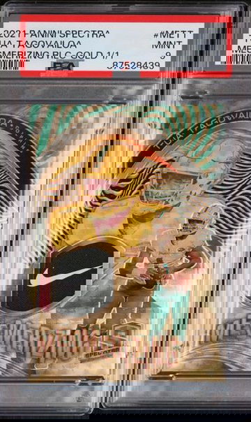 Tua Tagovailoa 2021 Spectra Mesmerizing Gold 1/1 nike swoosh