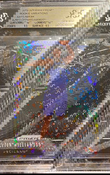 2019-20 panini prizm Rookie variations Fast break #248 Zion Williamson 9.5 true gem mint mt ++ centering 10 corners 10