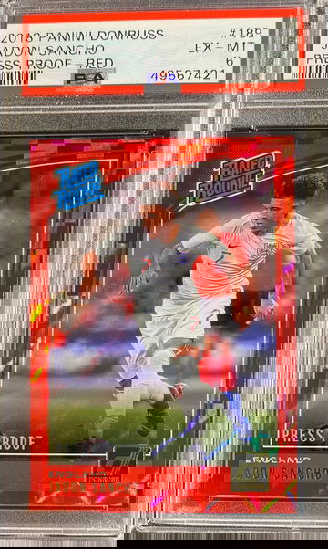 2018 Panini Donruss Jadon Sancho #189 Press Proof Red PSA 6