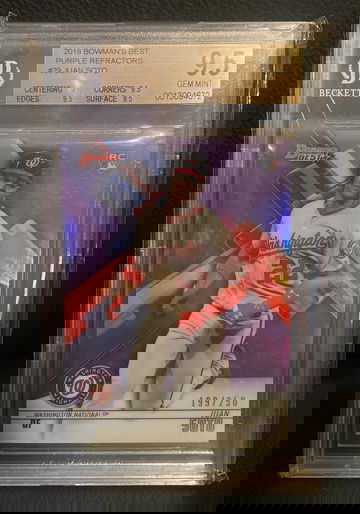 2018 Bowman Best Juan Soto Purple Refractor /250 BGS 9.5