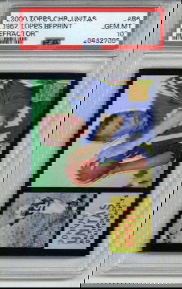 2000 TOPPS CHROME UNITAS 1962 REPRINT REFRACTOR #R6 JOHNNY UNITAS PSA 10 LOW POP