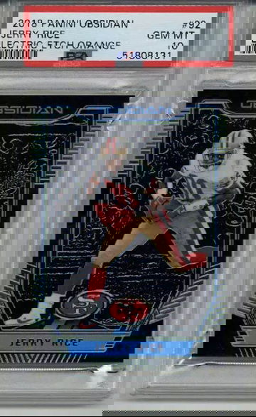 2018 PANINI OBSIDIAN ELECTRIC ETCH ORANGE JERRY RICE /50 PSA 10 LOW POP