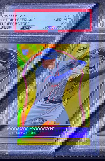 2011 Topps Finest Freddie Freeman Gold Refractor Rookie Card PSA 10