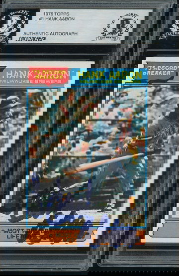 1976 TOPPS HANK AARON AUTOGRAPH AUTO SIGNED BECKETT BAS