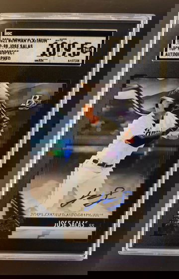 Jose Salas 2021 Bowman Platinum Top Prospect #Top-98 Auto 10 SGC 9.5 - Marlins 