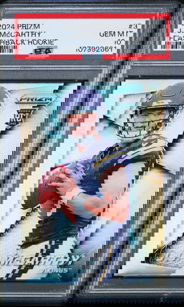 2024 Panini Prizm JJ McCarthy #3 Flashback Prizm Rookie RC PSA 10