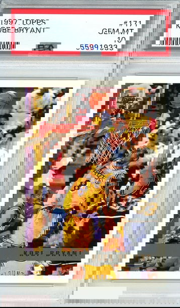 1997 TOPPS KOBE BRYANT #171 LOS ANGELES LAKERS 2ND YEAR MAMBA PSA 10 GEM MT