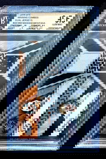 2014 UD SPX WINNING COMBOS DUAL JERSEYS PEYTON MANNING / JOE MONTANA BGS 9.5 - DHL Express Air 6-8 Days with Tracking