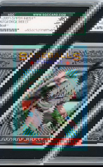 1993 TOPPS FINEST REFRACTOR #63 GEORGE BRETT GRADED SGC 96 MINT 9