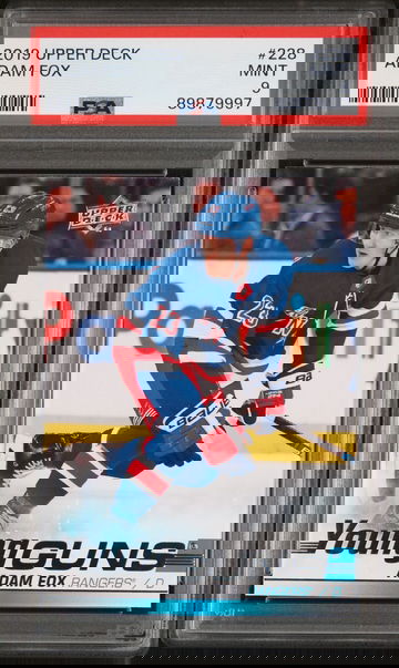 2019 Upper deck Adam Fox young gun rookie rangers psa