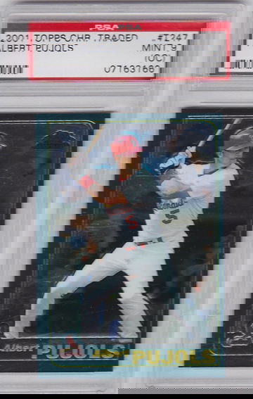 2001 Topps Chrome Traded Albert Pujols Rookie Card (R) # T247 PSA MT 9 (OC)