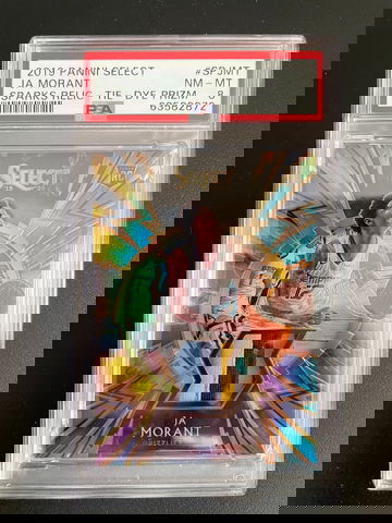 2019 Panini Select Ja Morant Sparks Tie-Dye Relic Prizm 01/25 PSA 8 RC