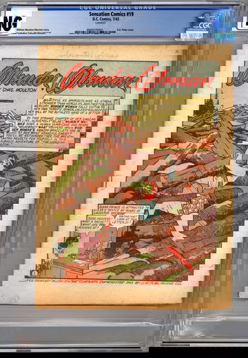 SENSATION COMICS #19 CGC -NG- WONDER WOMAN STORY HG PETER ART -COVERLESS- 1943