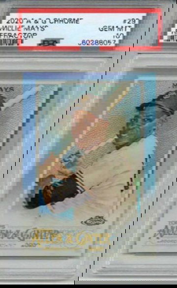 2020 TOPPS ALLEN & GINTER CHROME REFRACTOR #29 WILLIE MAYS CARD PSA 10 LOW POP