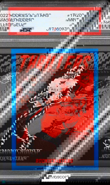 Desmond Ridder 2022 Rookies & Stars Thrillers Blue #TH20 Rookie RC /50 - PSA 9