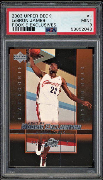 2003 lebron James rookie exclusive psa 9