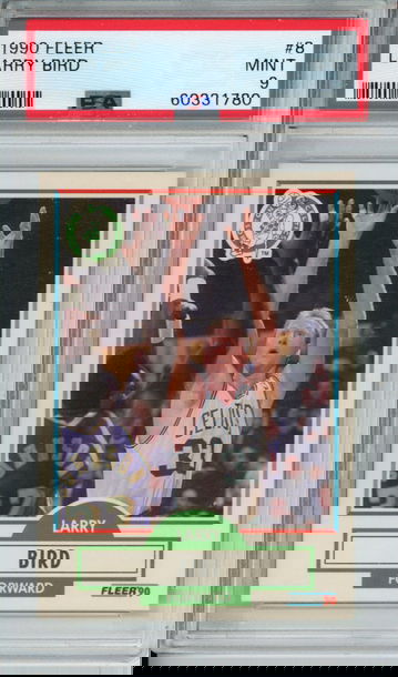  LARRY BIRD 1990 Fleer #8 PSA 9 MINT Boston Celtics