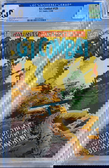 G.I. Combat #129 (1968) CGC 4.0 -- O/w to white pages; Russ Heath cvr; Kanigher