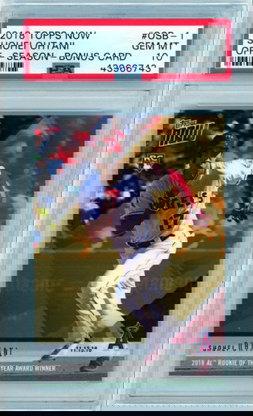 2018 Topps Now #OSB-1 Shohei Ohtani Off-Season-Bonus Card PSA 10 GEM MINT!