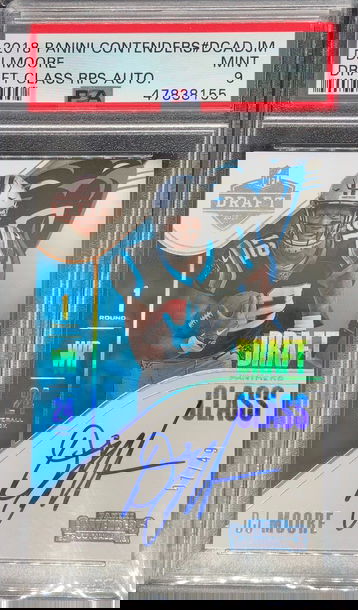 2018 Panini Contenders DJ Moore Draft Class Auto PSA 9