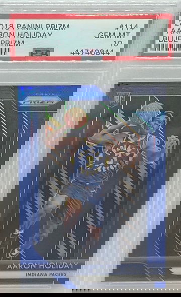 2018 Prizm Blue Aaron Holiday /199 PSA 10