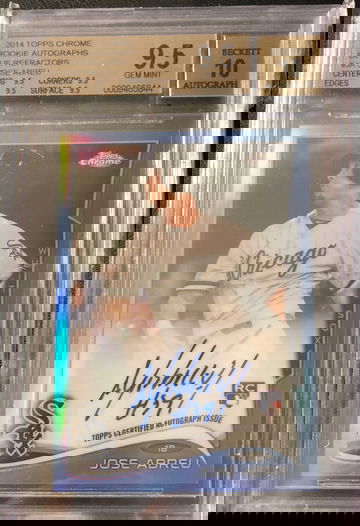 2014 topps chrome blue refractor jose abreu autograph bgs 9.5