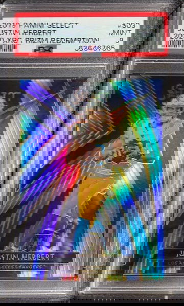 2019 Select Justin Herbert XRC Rookie #303 Silver Prizm Redemption PSA 9 MINT 