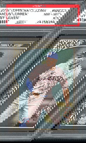 CARLOS CORREA 2015 TOPPS NATIONAL CONVENTION GYPSY QUEEN #2 PSA 8.5 RC NO 10'S
