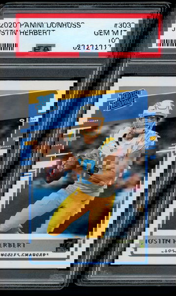 2020 Panini Donruss #303 Justin Herbert Rookie RC PSA 10 GEM MINT