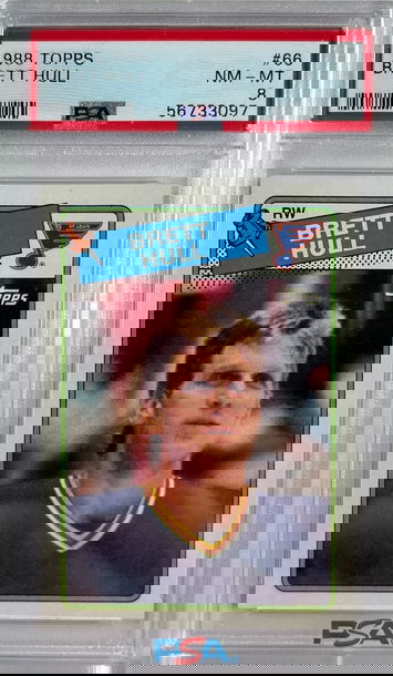 1988 Topps Brett Hull Rookie Card PSA 8 Near Mint-Mint