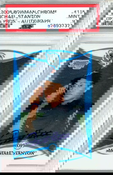 2008 BOWMAN CHROME DRAFT AUTOGRAPH MICHAEL STANTON #115 PSA 9 MINT