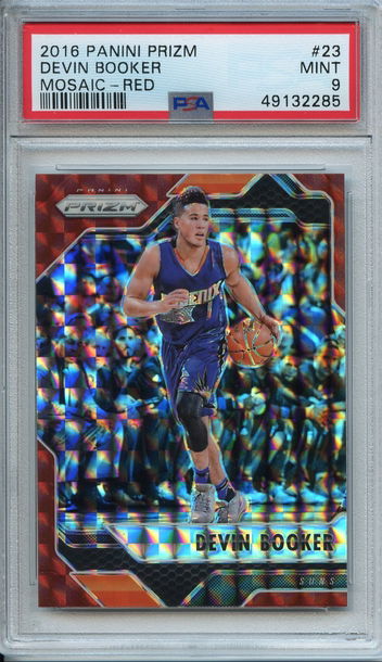 Devin Booker Mosaic Red 2016 Prizm 2nd Year Card PSA 9 NEP
