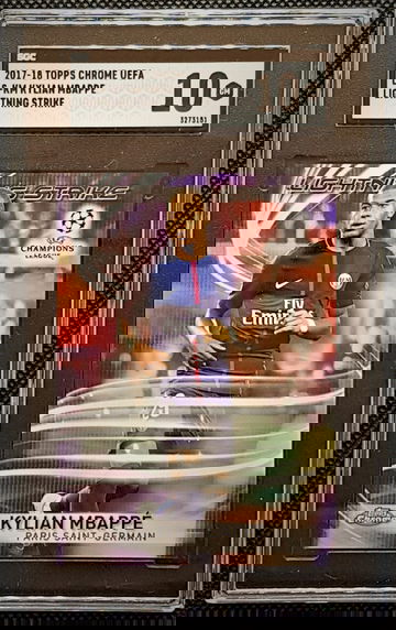 2017-18 Topps Chrome UEFA Kylian Mbappe Lightning Strikes Rookie RC #LS-KM SGC 10