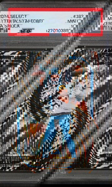 2024 Panini Select Zebra Shock Matthew Stafford #182 PSA 9