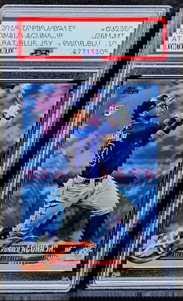 2018 Topps Update Ronald Acuna Jr Father's Day Blur /50 PSA 10