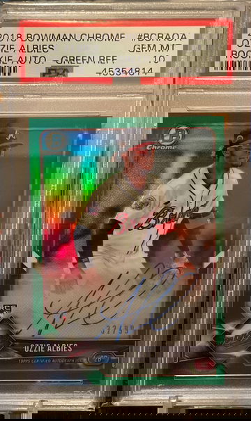 Ozzie Albies 2018 Bowman Chrome Auto RC Green /99 PSA 10