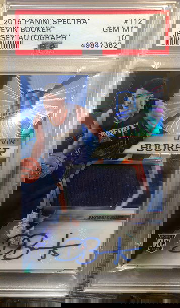 2015 Spectra Jersey Auto Rookie RJA Devin Booker 10 RC Gem Mint (Pop 26)