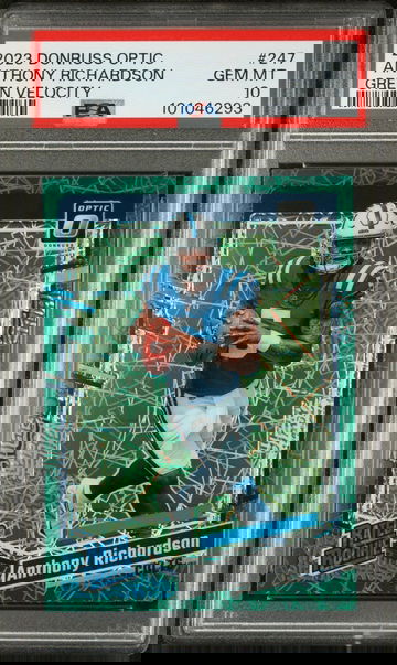 2023 Donruss Optic Rated Rookie Green Velocity Anthony Richardson #247 PSA 10