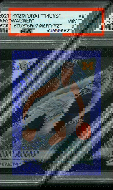 FRANZ WAGNER RC 2021-22 Prizm Draft Blue Shimmer FOTL Rookie # /13 PSA 9 POP 1