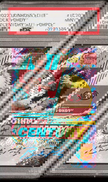 2022 Donruss Elite Brock Purdy RC  Turn/Century Auto Purple 49/49 PSA 9 POP 1